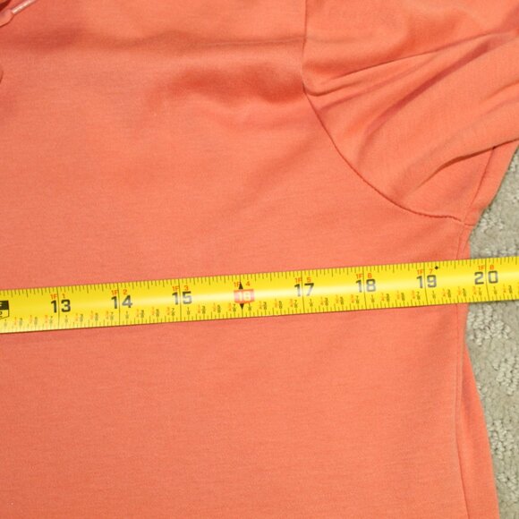 LL Bean Sweatshirt Womens M Peach Cozy Pullover Cowl Neck Pocket Long Sleeve - Picture 5 of 5